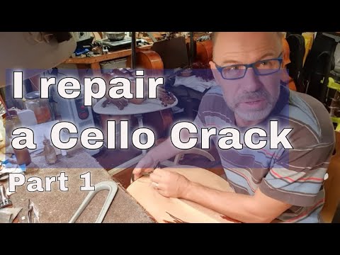 I repair a Cello Crack part 1 of 2
