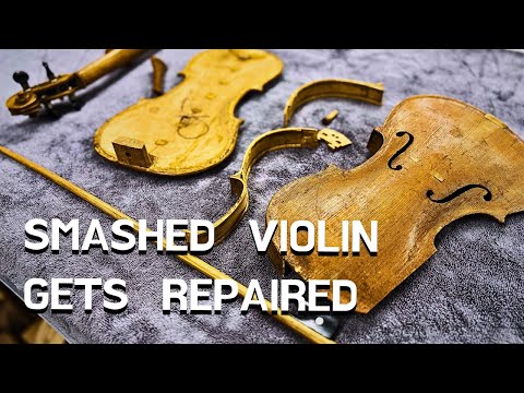 I restored this DESTROYED ANTIQUE VIOLIN. Restoration ASMR