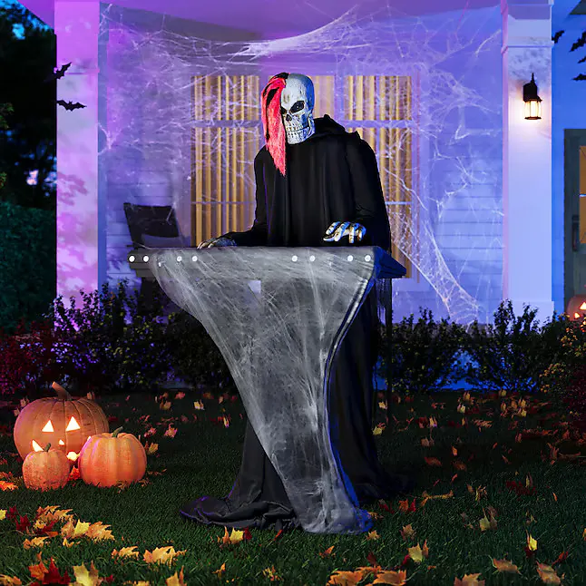 grim reaper piano keyboard skeleton halloween outdoor yard prop decor 2025